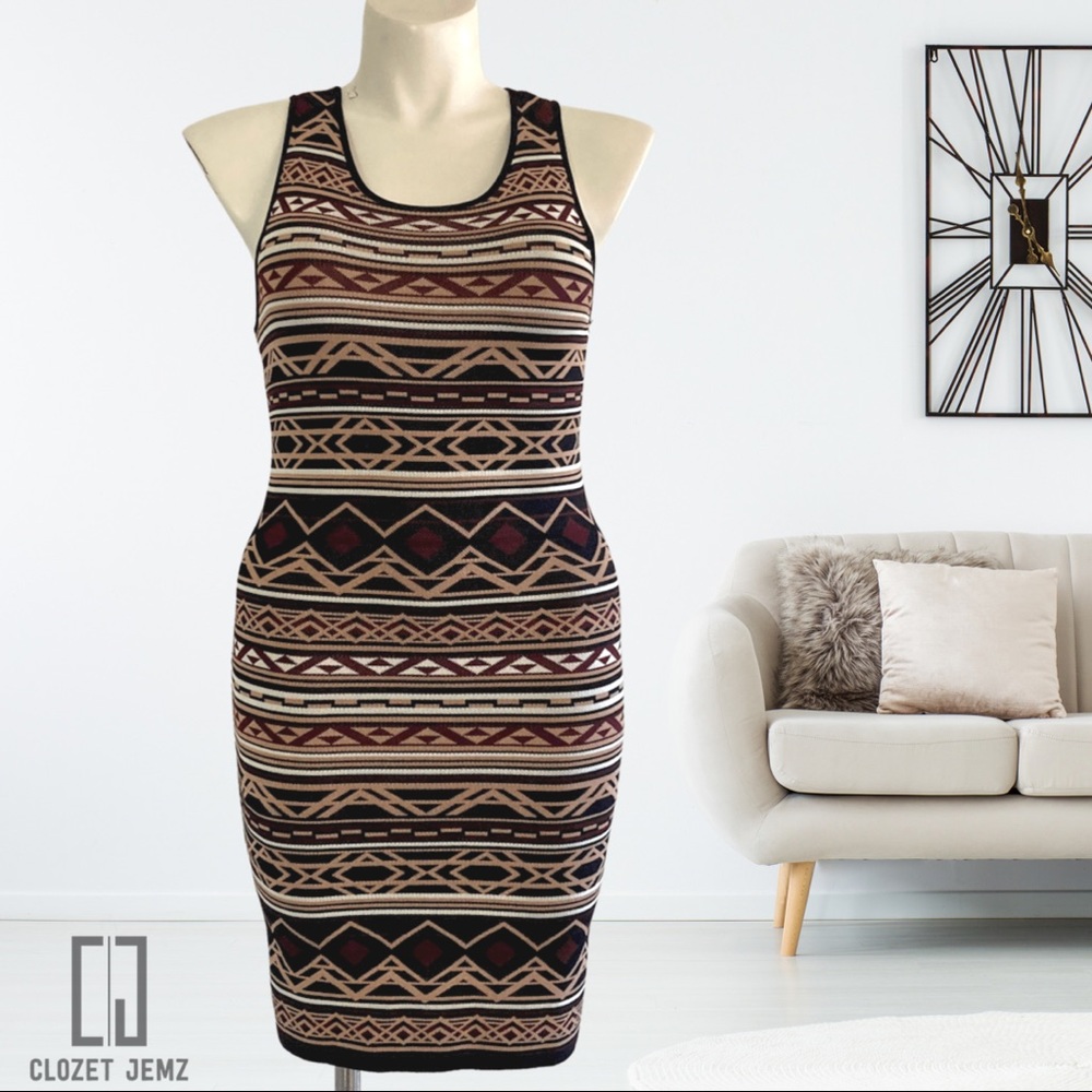 XL Chelsea & Violet African Pattern Stretch Bodycon Sleeveless Dress NWT